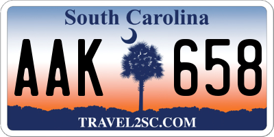 SC license plate AAK658