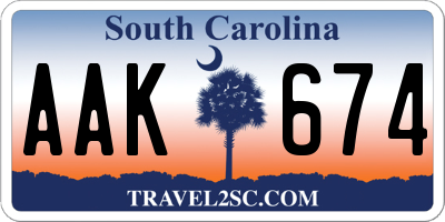 SC license plate AAK674