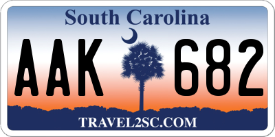 SC license plate AAK682