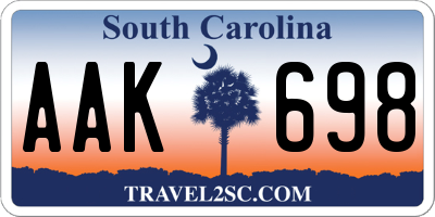 SC license plate AAK698