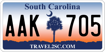 SC license plate AAK705