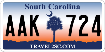 SC license plate AAK724