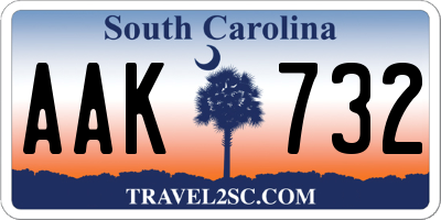 SC license plate AAK732