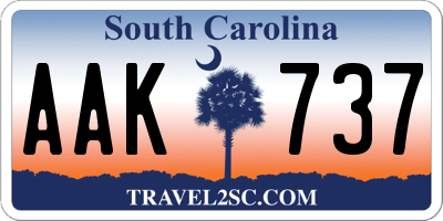 SC license plate AAK737