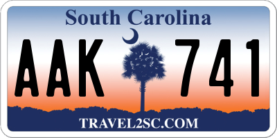 SC license plate AAK741