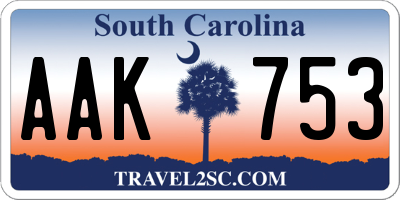 SC license plate AAK753