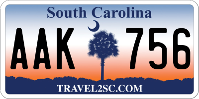 SC license plate AAK756