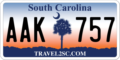 SC license plate AAK757