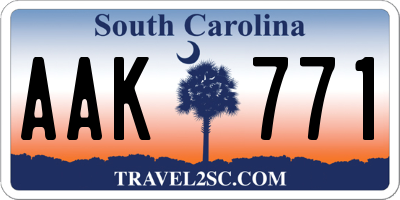 SC license plate AAK771
