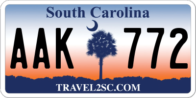 SC license plate AAK772