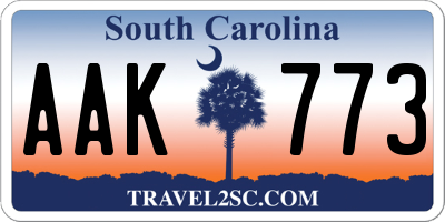 SC license plate AAK773