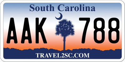 SC license plate AAK788