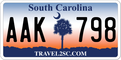 SC license plate AAK798