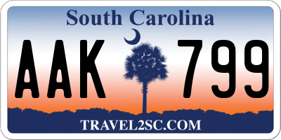 SC license plate AAK799