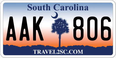 SC license plate AAK806