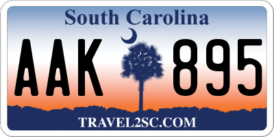 SC license plate AAK895