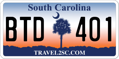 SC license plate BTD401