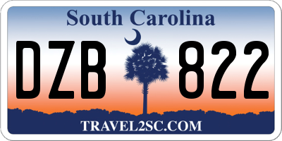 SC license plate DZB822