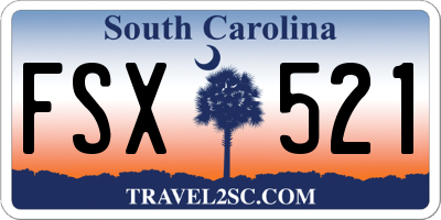 SC license plate FSX521
