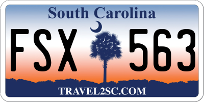 SC license plate FSX563