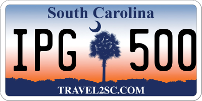 SC license plate IPG500