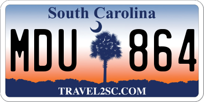 SC license plate MDU864
