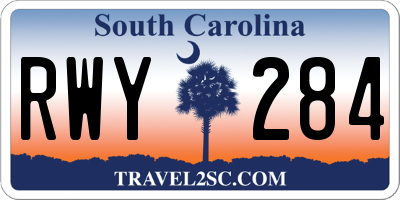 SC license plate RWY284