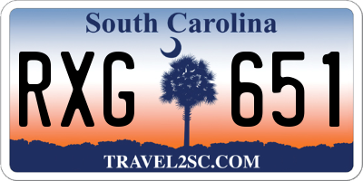 SC license plate RXG651