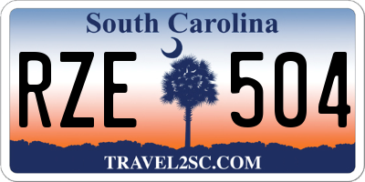 SC license plate RZE504