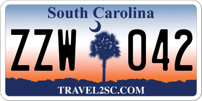 SC license plate ZZW042