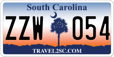 SC license plate ZZW054