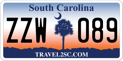 SC license plate ZZW089