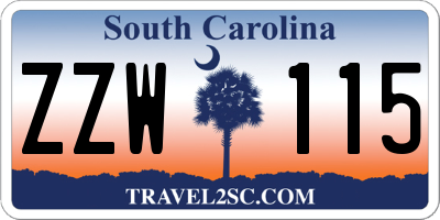 SC license plate ZZW115