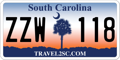 SC license plate ZZW118