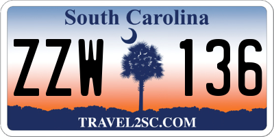 SC license plate ZZW136