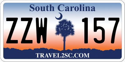 SC license plate ZZW157