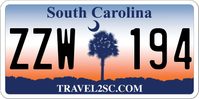 SC license plate ZZW194