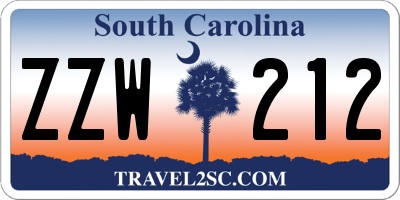 SC license plate ZZW212