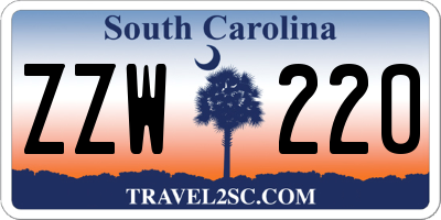 SC license plate ZZW220