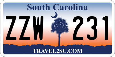 SC license plate ZZW231