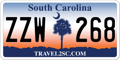 SC license plate ZZW268