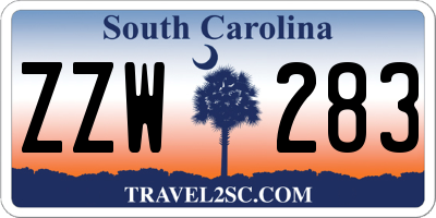 SC license plate ZZW283