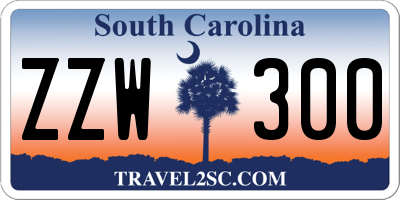 SC license plate ZZW300