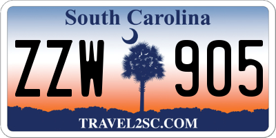 SC license plate ZZW905