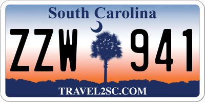 SC license plate ZZW941