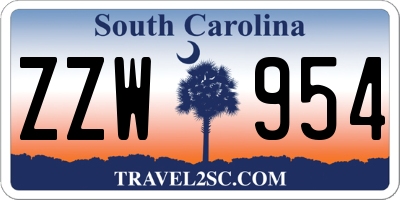SC license plate ZZW954
