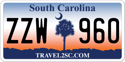 SC license plate ZZW960