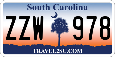 SC license plate ZZW978