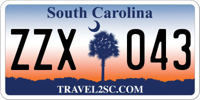 SC license plate ZZX043