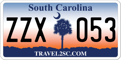 SC license plate ZZX053